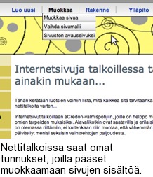 Nettitalkoissa saat omat tunnukset, joilla pset muokkaamaan sivujen sislt.