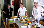 Tietotaitotalkoiden projektip��llikk� Liisa Kirves (vas.) ja asiantuntija Maija Viher� kouluttamassa talkooluotseja. Tuula Hyv�ttinen osallistui koulutukseen.