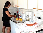 Eeva ja Jytky eli toisen talkoop�iv�n ruuaksi oli uunilohta.