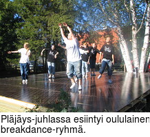 Pljys-juhlassa esiintyi oululainen breakdance-ryhm.