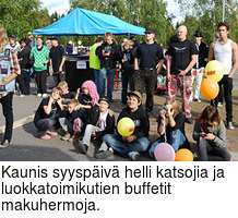 Kaunis syyspiv helli katsojia ja luokkatoimikutien buffetit makuhermoja.
